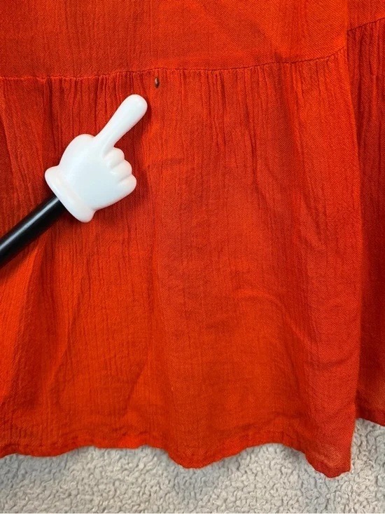 World Market Boho Strapless Flowy Tiered Maxi Dress Orange L/XL - Picture 8 of 8